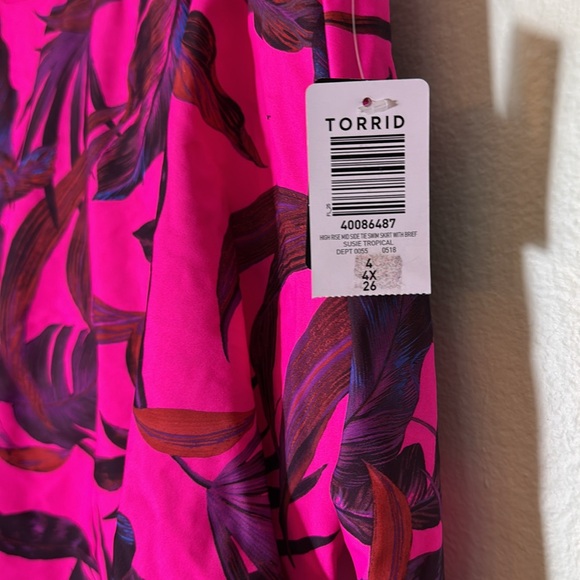TORRID 4 swimsuit 2 piece pink tropical - Picture 12 of 13